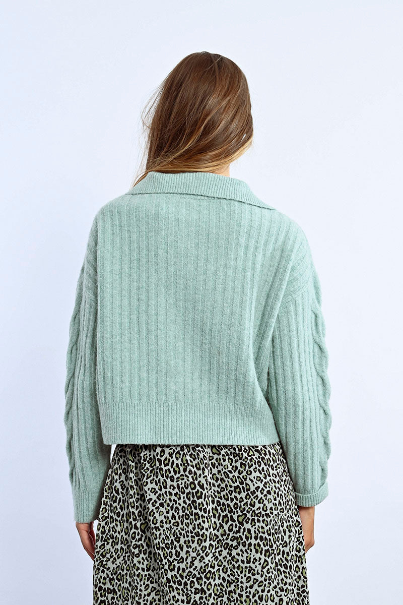 Stella Sequin Quarter Zip Sweater