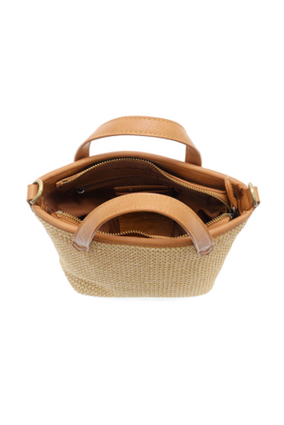 Straw Mini Bucket Crossbody - Natural