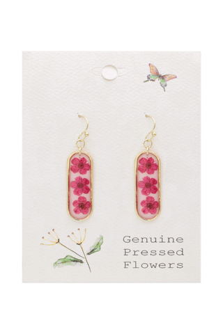 Bouquet Bar Red Dried Flower Earrings