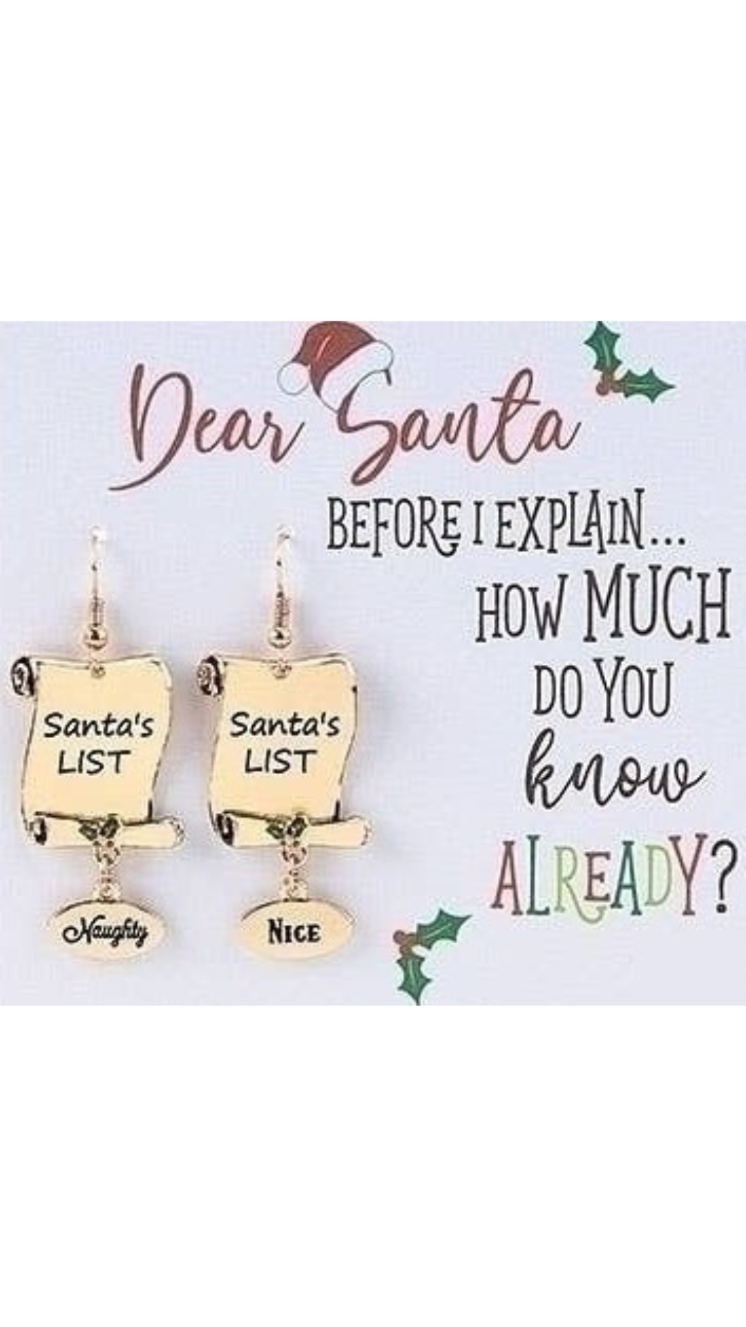 Dear Santa Earrings
