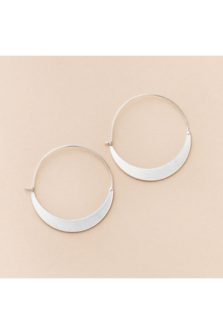 Refined Earring Collection - Crescent Hoop/Silver