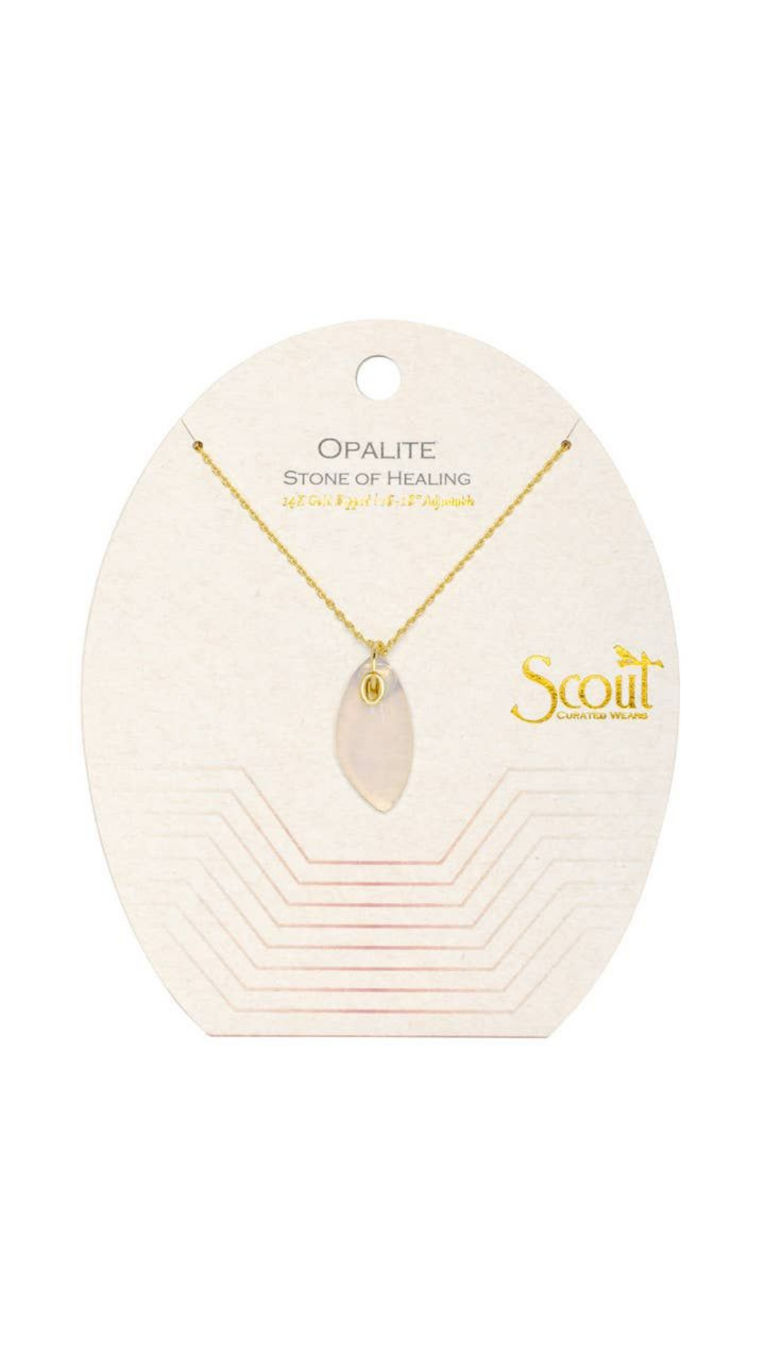 Organic Stone Necklace Opalite/Gold - Stone of Healing