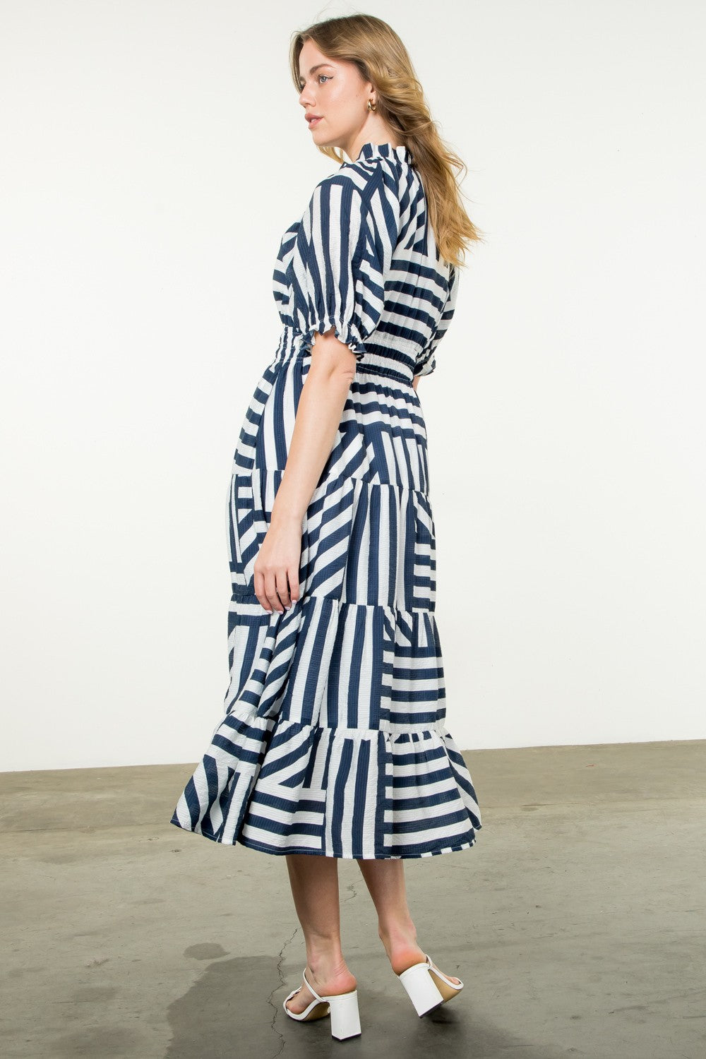 Sally Striped Tiered Dress