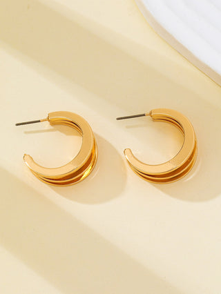 Triple-Band Hoop Earrings - Gold