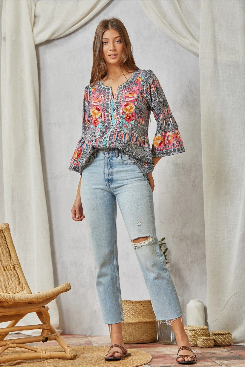 Elaine Embroidered Top