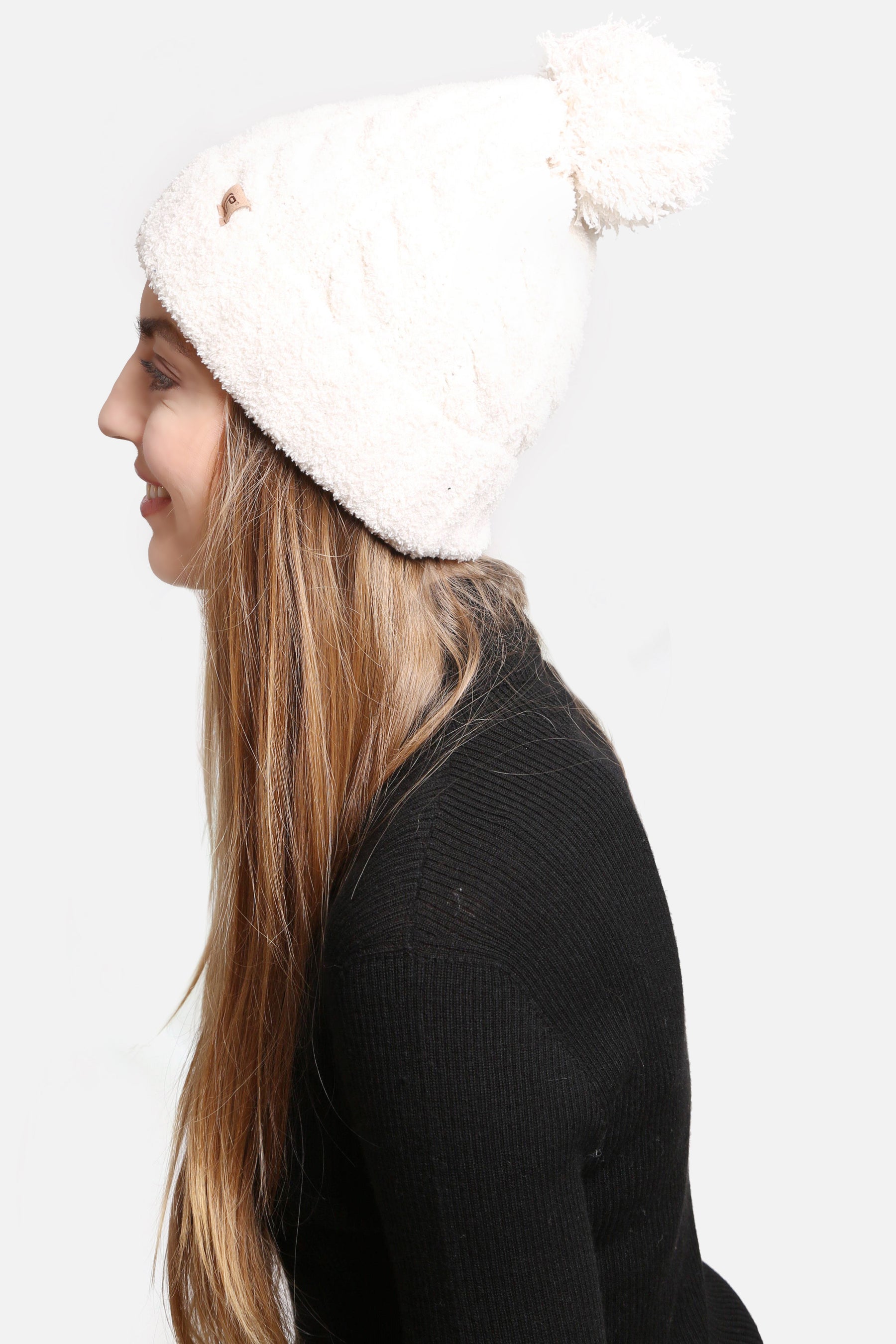 Ivory Pom-Pom Beanie