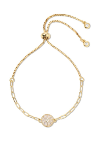 Baguette Circle Pulley Bracelet - Gold