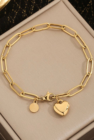 18K Gold-Dipped Heart Bracelet - Gold