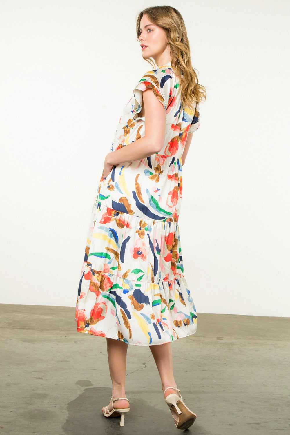 Francine Flutter Sleeve Floral Dress