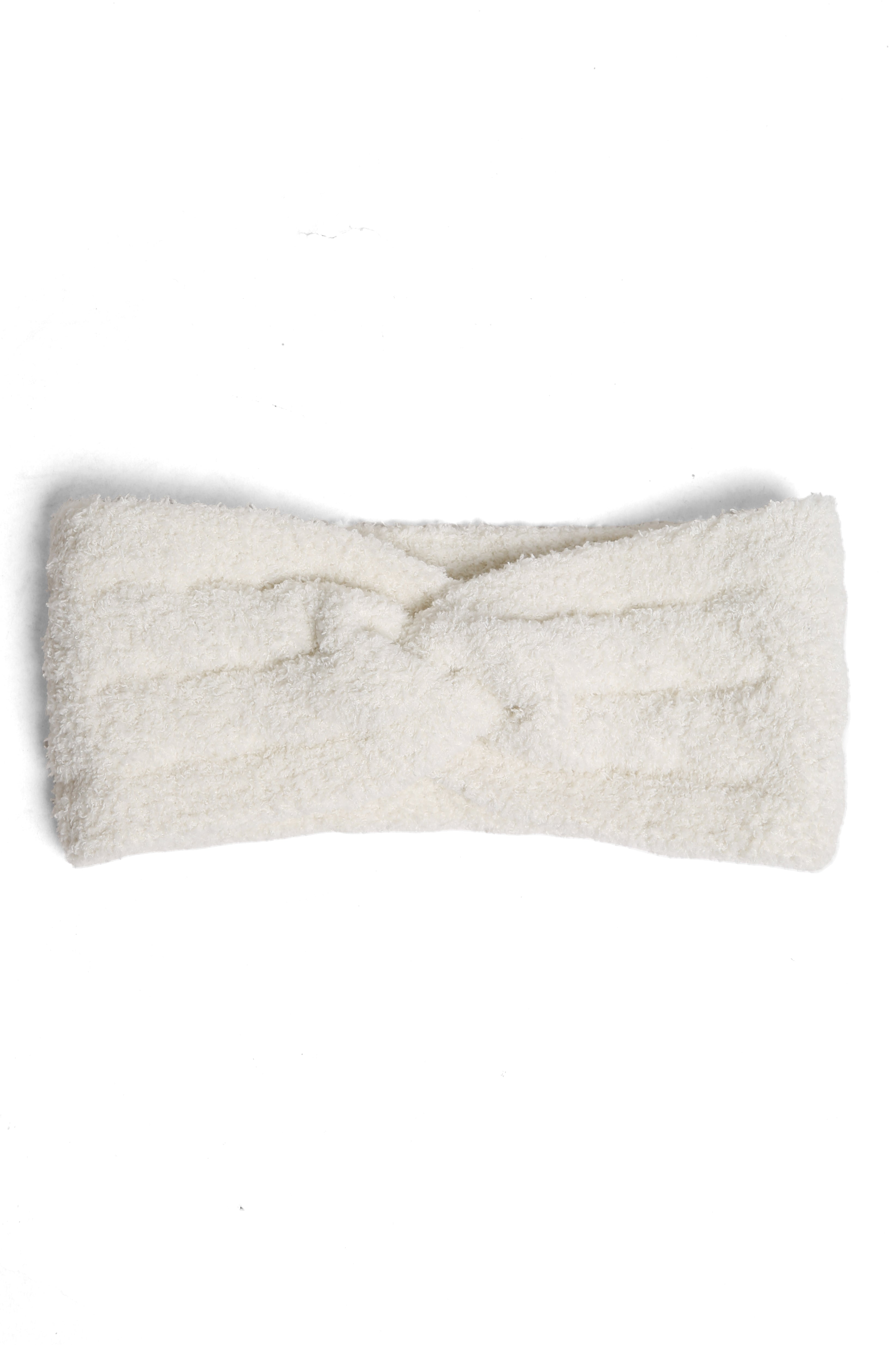 Ribbed Twist Knot Headband - Ivory