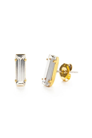 Baguette Stud Earrings - Clear Crystal