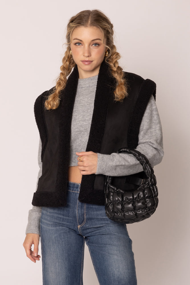 Micro Quilted Bag - Black