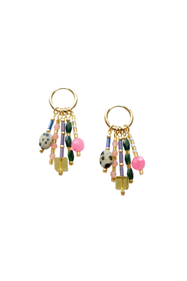 Beaded Charm Dangle Earrings