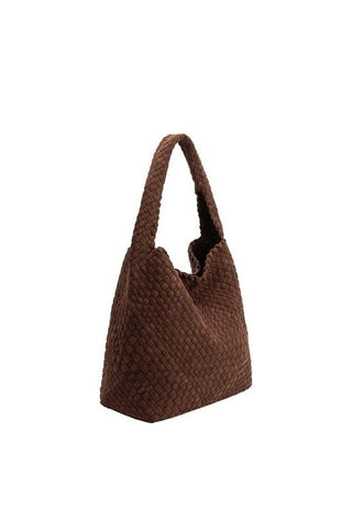 Johanna Suede Vegan Leather Shoulder Bag - Tobacco