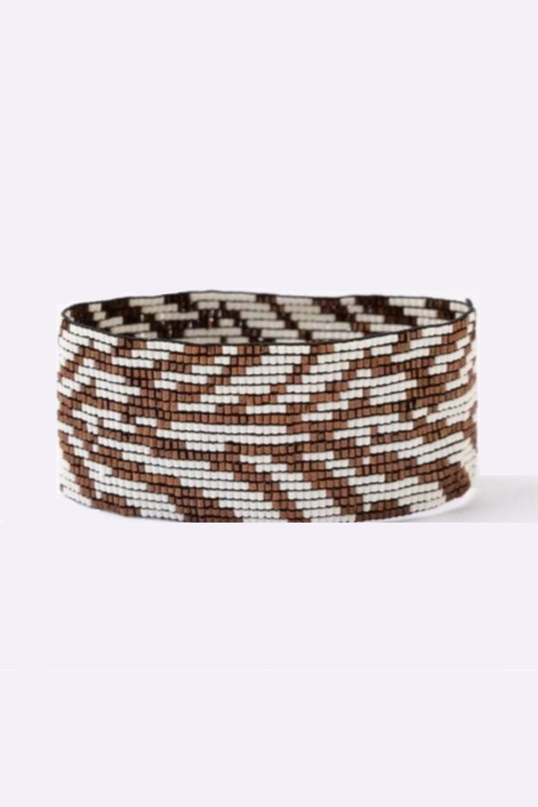 Brooklyn Zebra Print Beaded Stretch Bracelet - Bronze