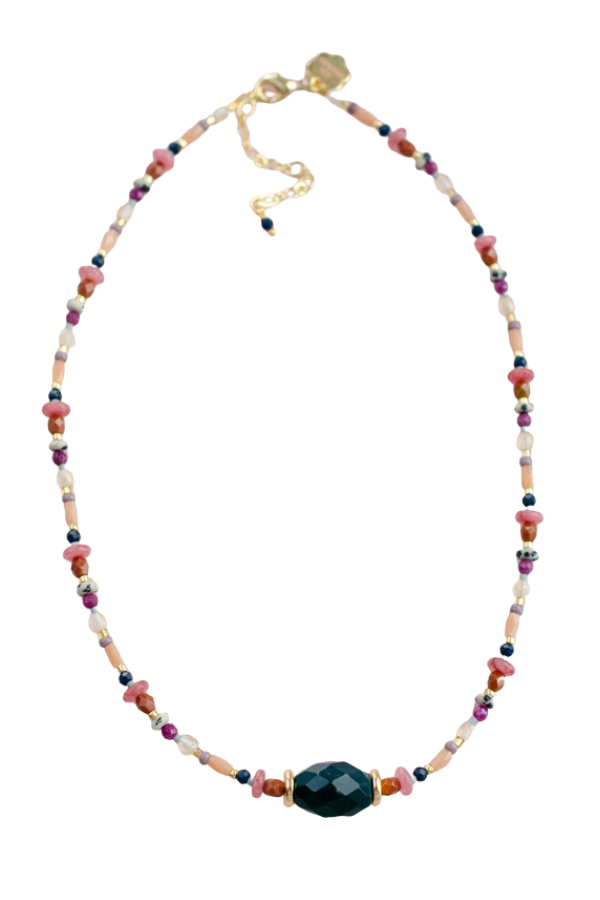 Jewel Toned Seed Bead Necklace