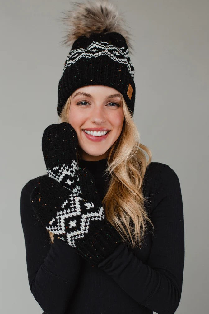 Britanny Patterned Pom Hat