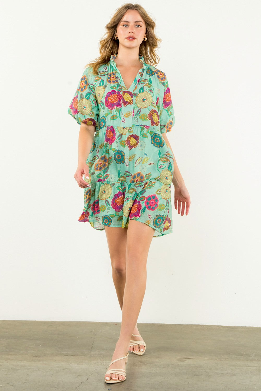 Parker Puff Sleeve Floral Dress