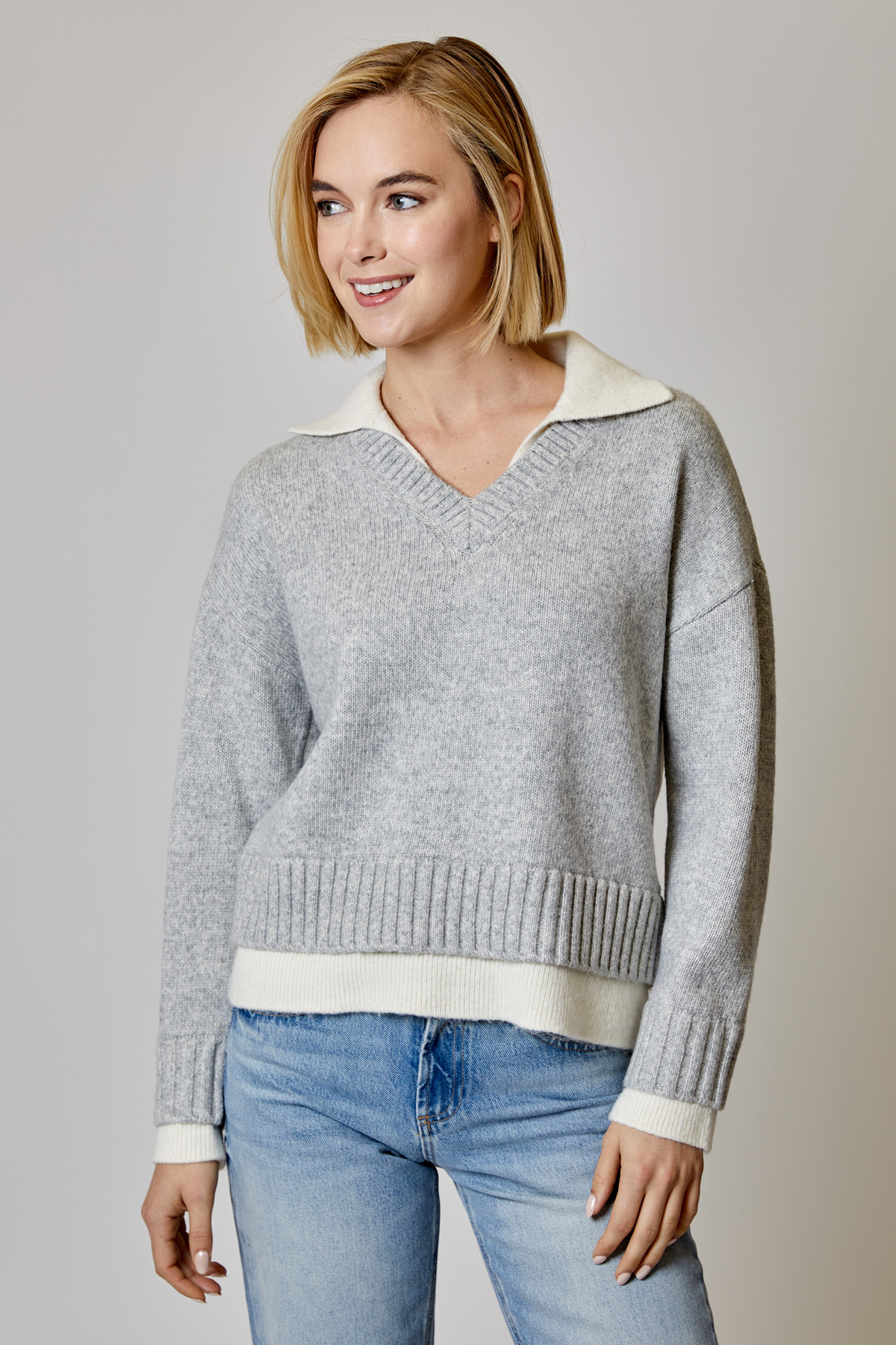 Everly Stripe Collared Sweater