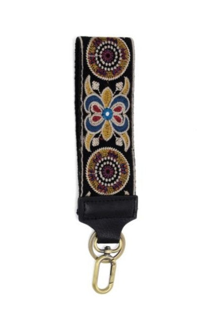 2" Multi Suzani Embroidered Easy Find Wristlet Keychain