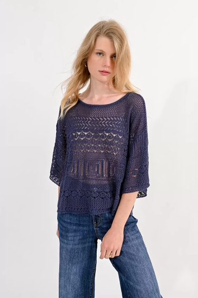 Evelyn Knit Pattern Sweater