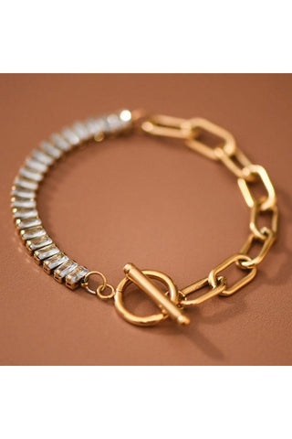 18k Gold Pvd Plated Stainless Steel Toggle Chain Bracelet
