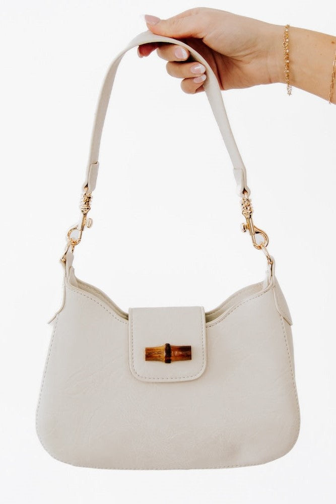 Bamboo Shoulder Bag - Cream