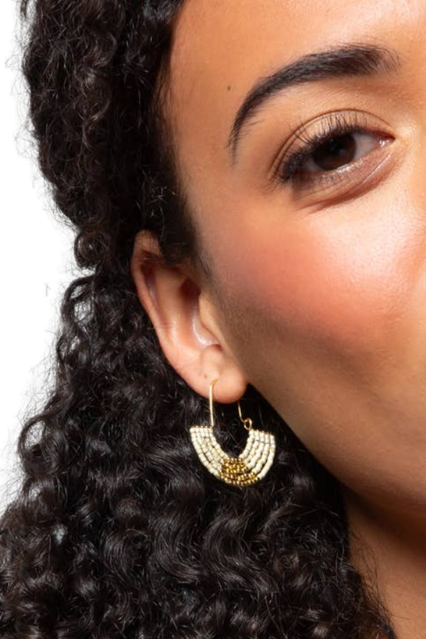 Pewter/Gold Chromacolor Miyuki U-Hoop Earrings