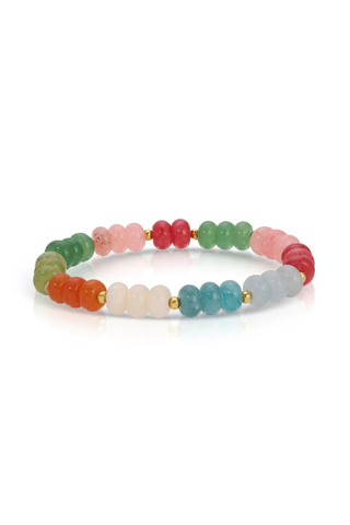 Colorful 8mm Stone Bracelet - Blue/Orange/Green/Pink/White