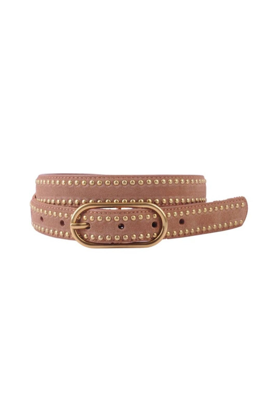 Stud Lined Suede Belt