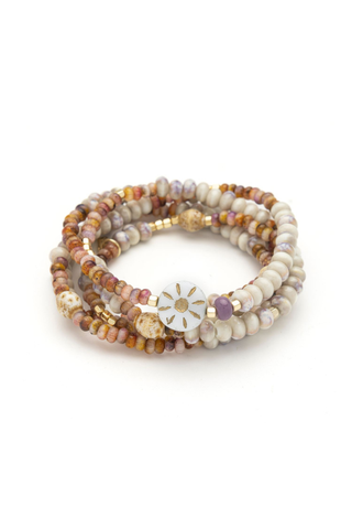 Ceramic Bead Wrap Bracelet/Necklace - Abundance/Sun