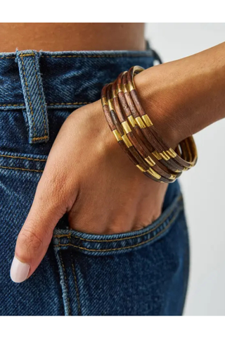 Katherine Bangle - Wood + Brass