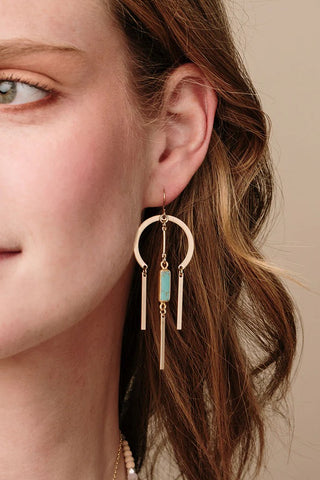 Dream Stone Earrings - Turquoise/Gold