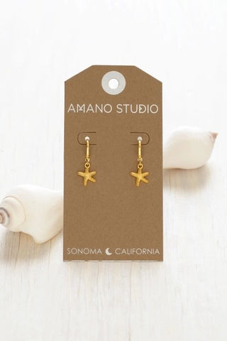 Starfish Huggie Hoops