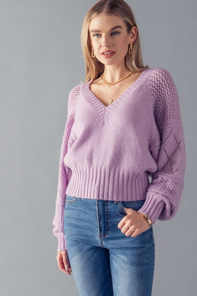 Gianna Rib Sleeve Detail Sweater