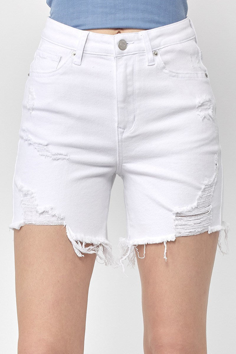 Sally Plus High Rise Distressed Shorts