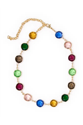 Jocelyn Color Glass Necklace with Extension - Multicolor