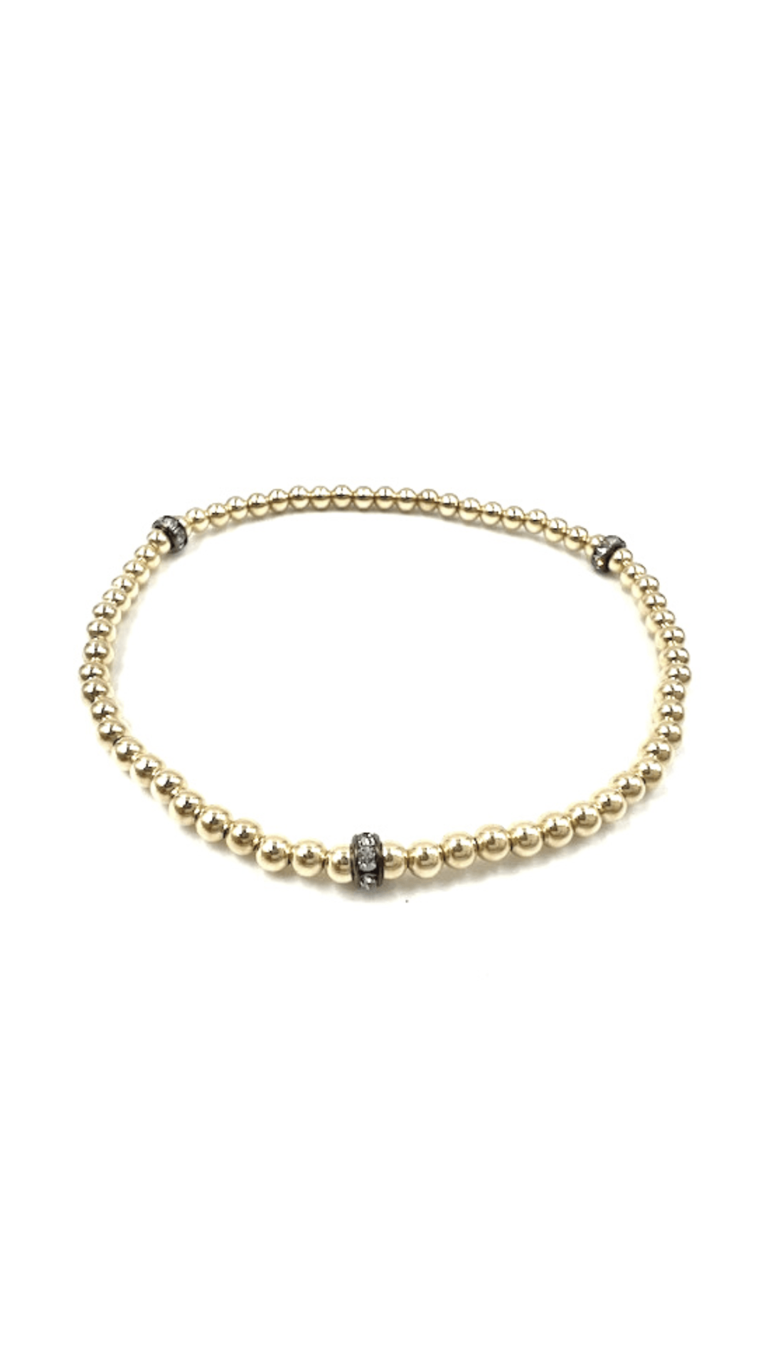 14K Gold 3mm Beads Bracelet