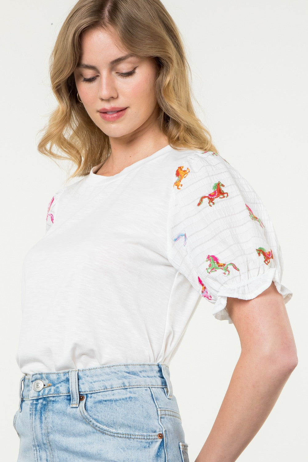 Jules Embroidered Sleeve Top