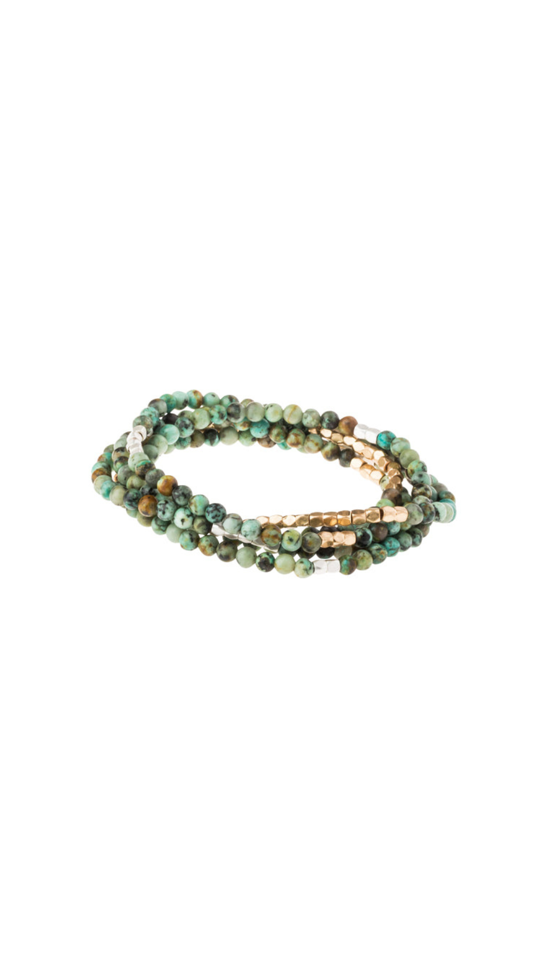 Stone Wrap Bracelet/Necklace - African Turquoise