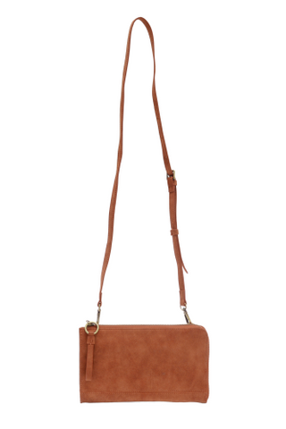 Faux Suede Karina Convertible Wristlet & Wallet - Spice