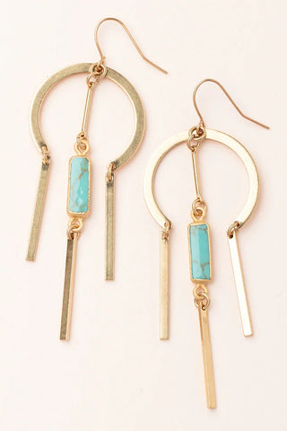 Dream Stone Earrings - Turquoise/Gold
