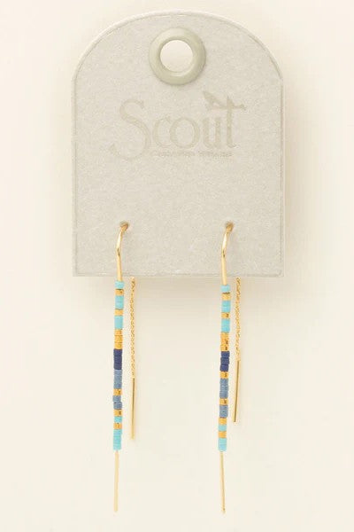 Chromacolor Miyuki Thread Earrings - Cobalt Multi/Gold