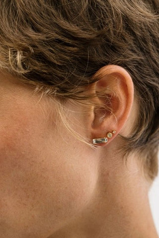 Baguette Stud Earrings - Clear Crystal