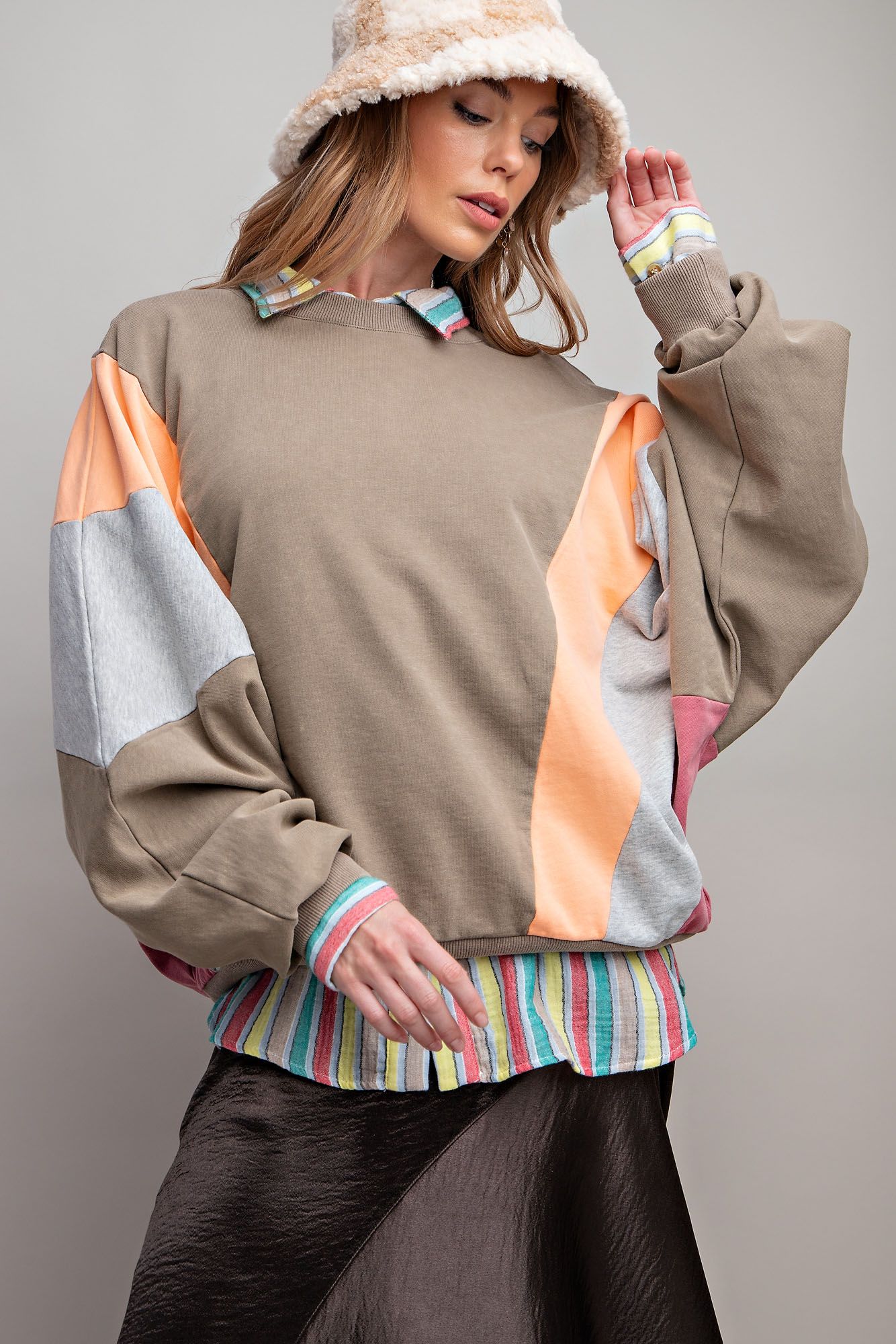 Kendall Color Blocked Pullover