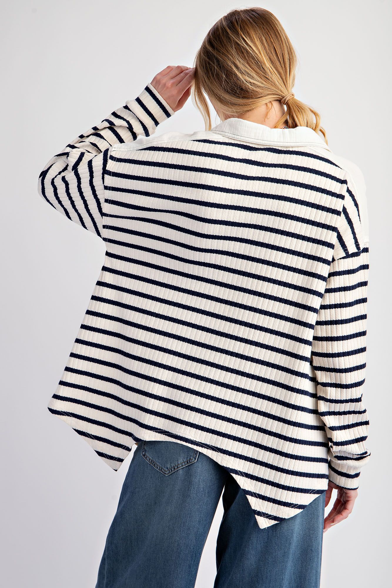 Courtney Striped Button Down Top