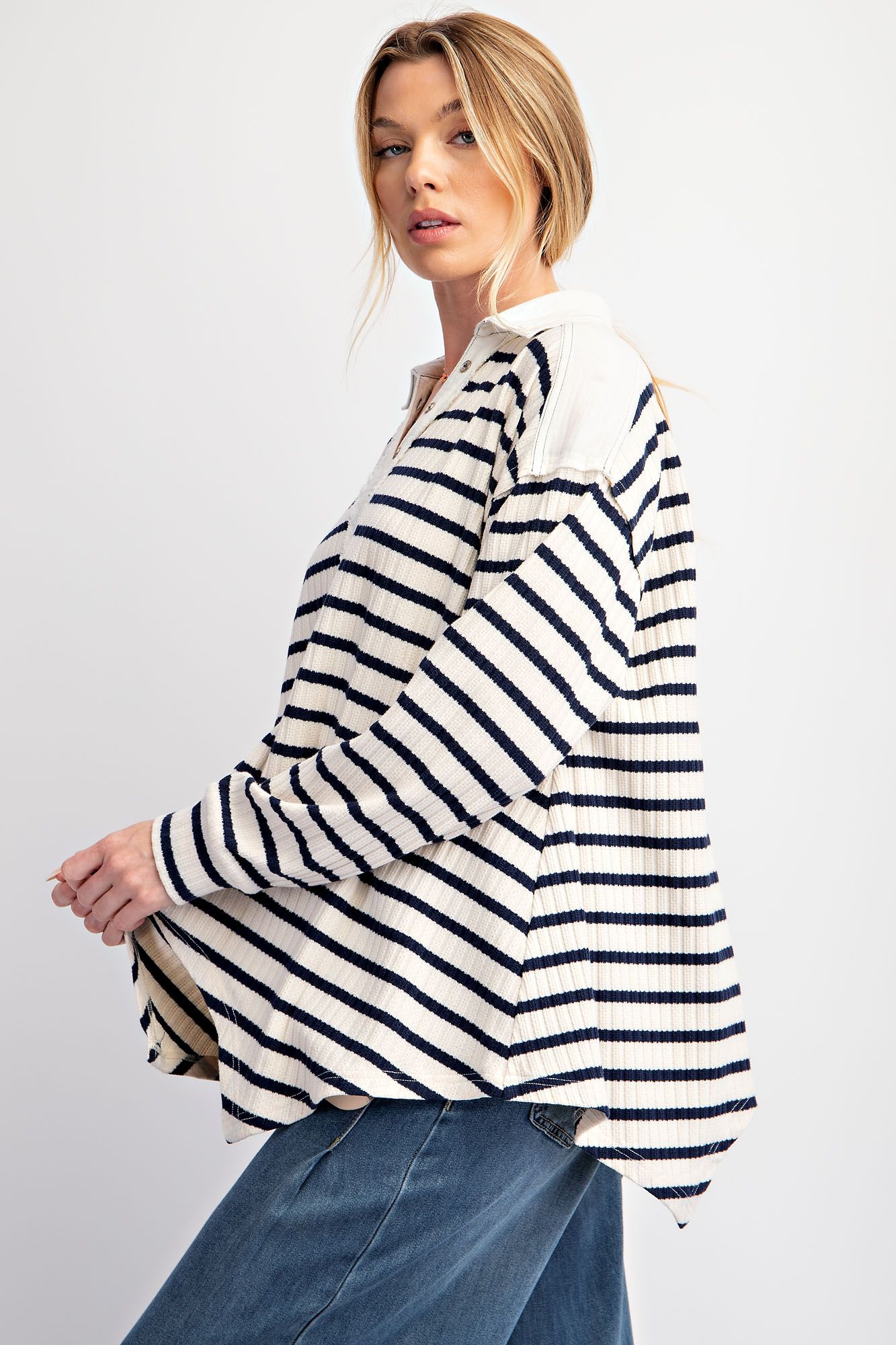 Courtney Striped Button Down Top