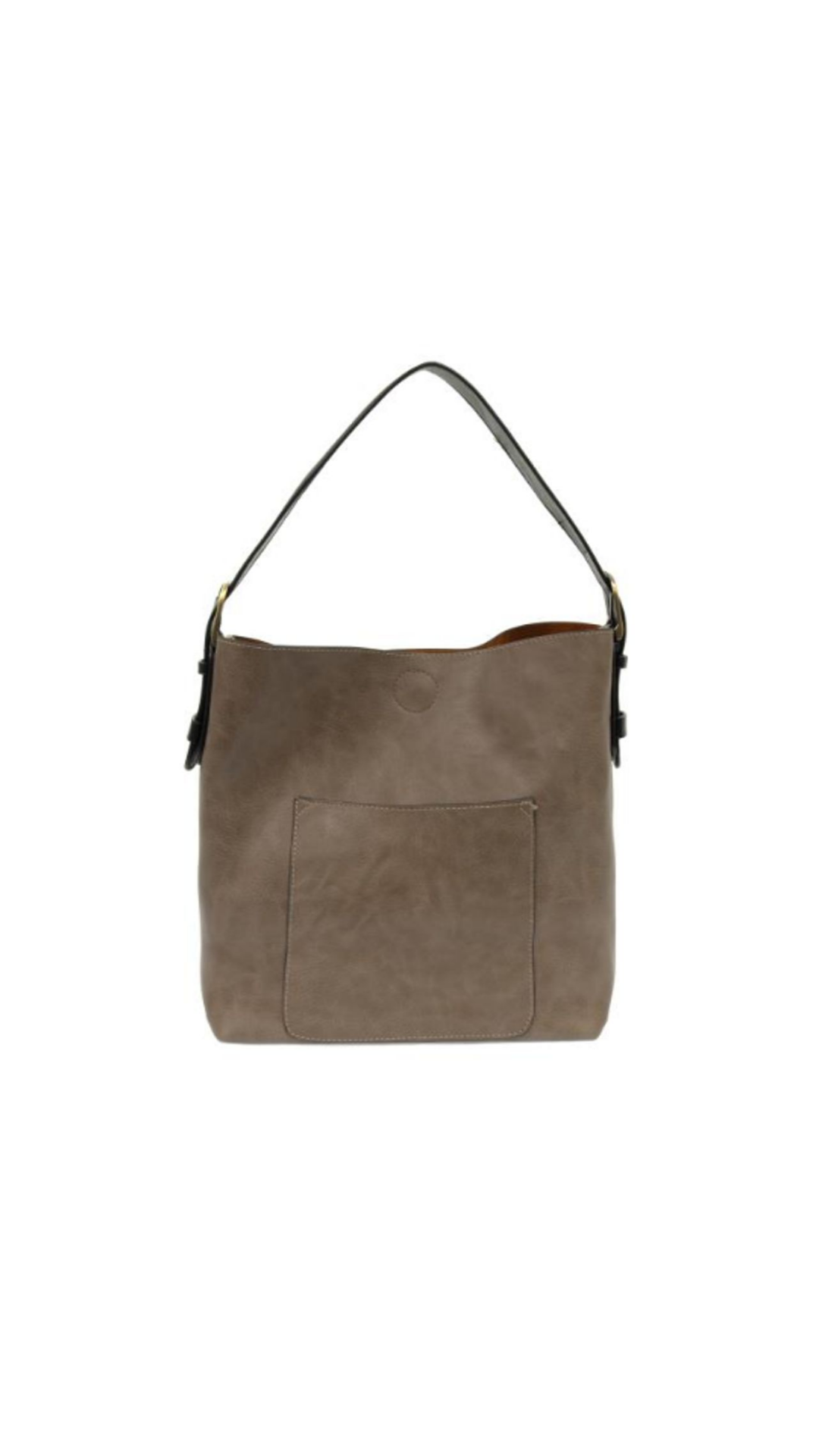 Classic Hobo Handbag - Mushroom / Black Handle