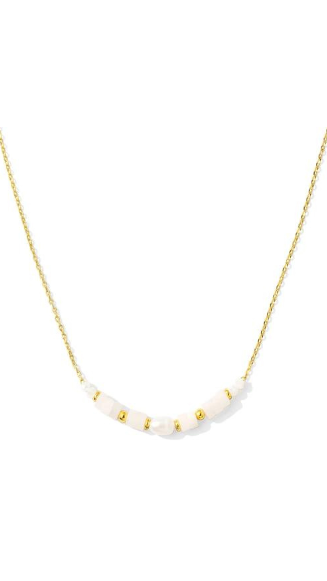 Sweet & Delicate Pearl & Stone Necklace - White