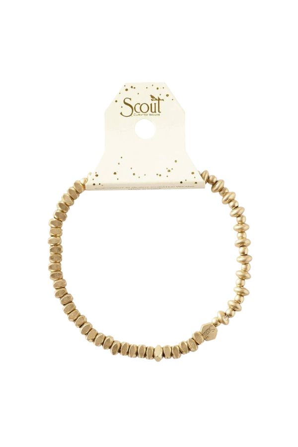 Mini Metal Stacking Bracelet - Mixed Beads Gold